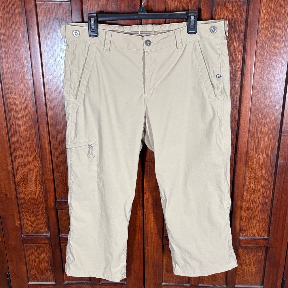 Eddie Bauer Khaki Tan Hiking Cargo Capri Pants - Sz. 14
